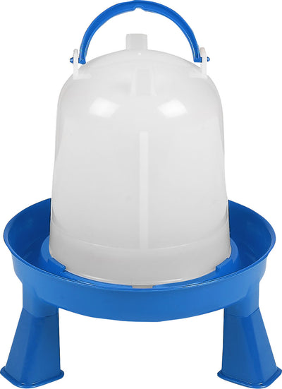 Double-Tuf Poultry Waterer W/Legs, Blue/White, 1.5 qt - Farm & Equine