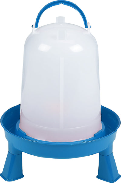 Double-Tuf Poultry Waterer W/Legs, Blue/White, 3 qt - Farm & Equine