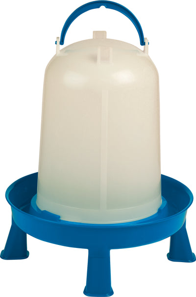 Double-Tuf Poultry Waterer W/Legs, Blue/White, 2.5 gal - Farm & Equine