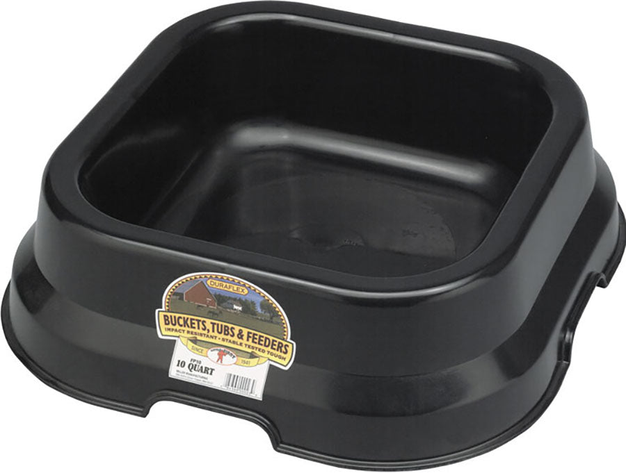 Little Giant Plastic Feed Pan, Black, 10 qt - Salt Holders & Pans