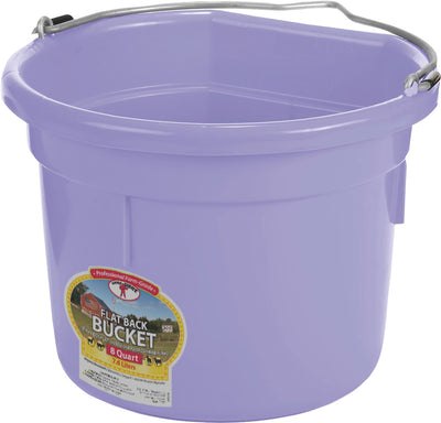 Little Giant Duraflex Plastic Flat Back Bucket, Lavender, 8 qt - Buckets Flatback