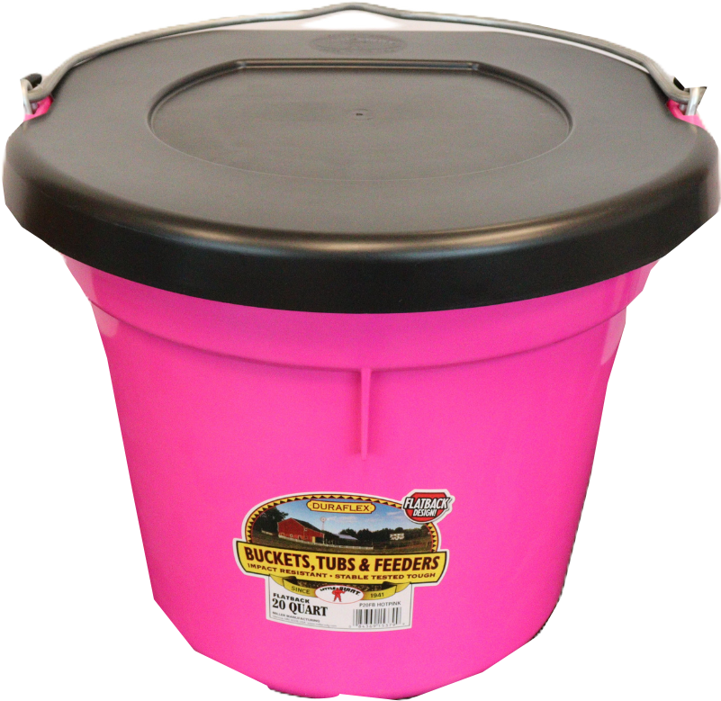 Little Giant Plastic Lid for p20fb Buckets, Black, 20 qt - Buckets Flatback