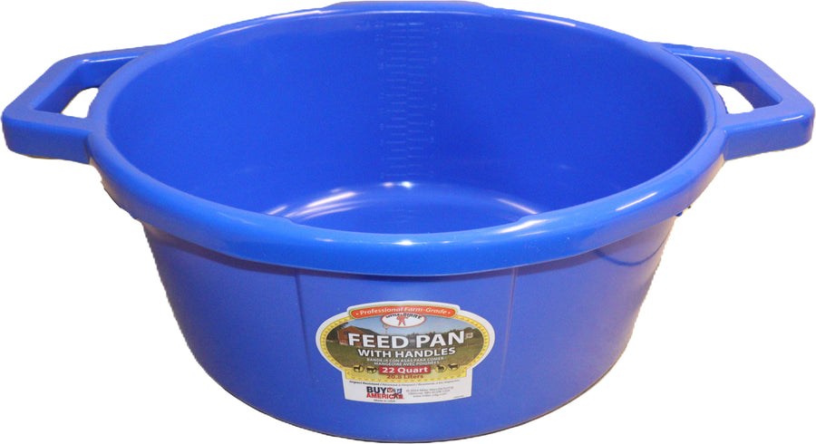 Little Giant Feed Pan with Handles, Blue, 22 qt - Bucket General