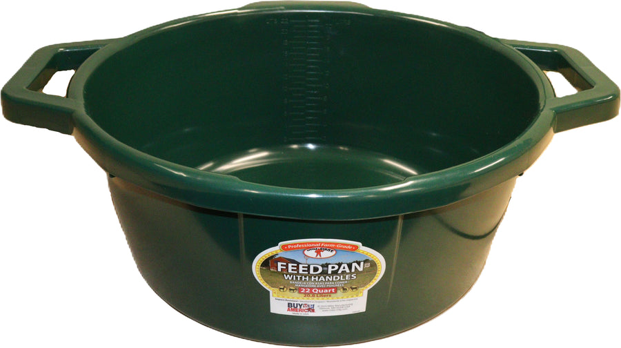 Little Giant Feed Pan with Handles, Green, 22 qt - Bucket General