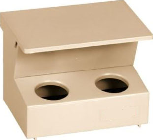 Little Giant Plastic Pigeon Floor Feeder, Tan, 2 Hole - Farm & Equine