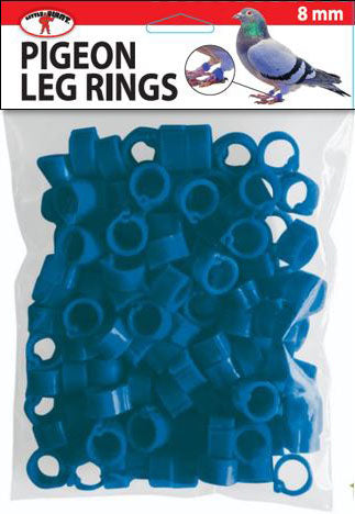 Little Giant Plastic Pigeon Leg Rings 100pk, Blue, 8mm-100 pk - Farm & Equine