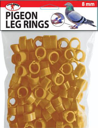 Little Giant Plastic Pigeon Leg Rings, Yellow, 8mm-100 pk - Farm & Equine
