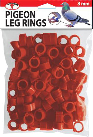 Little Giant Plastic Pigeon Leg Rings, Red, 8mm-100 pk - Farm & Equine