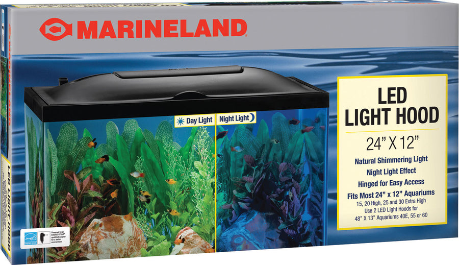 Marineland LED Aquarium Hood, Black, 24x12 in