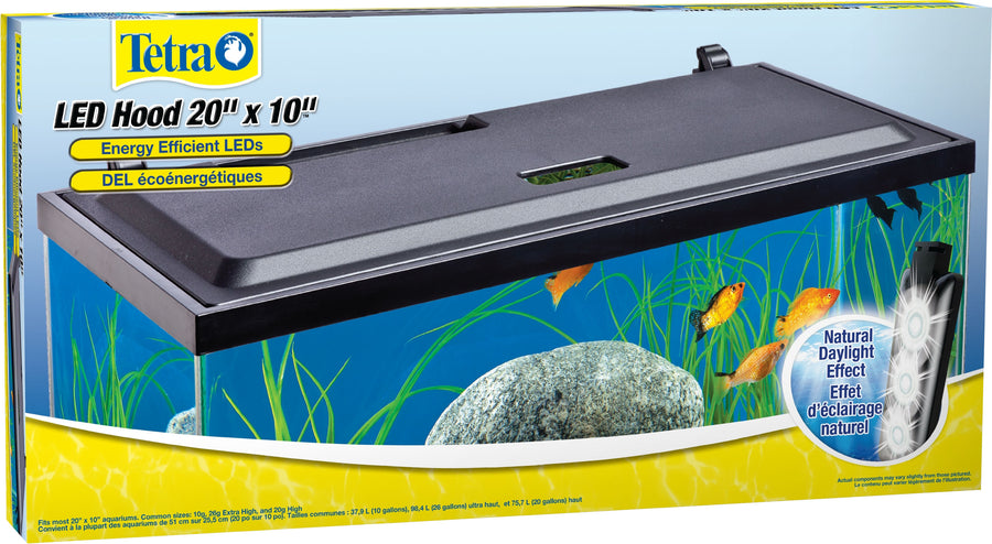Tetra LED Aquarium Hood, Black, 20 in