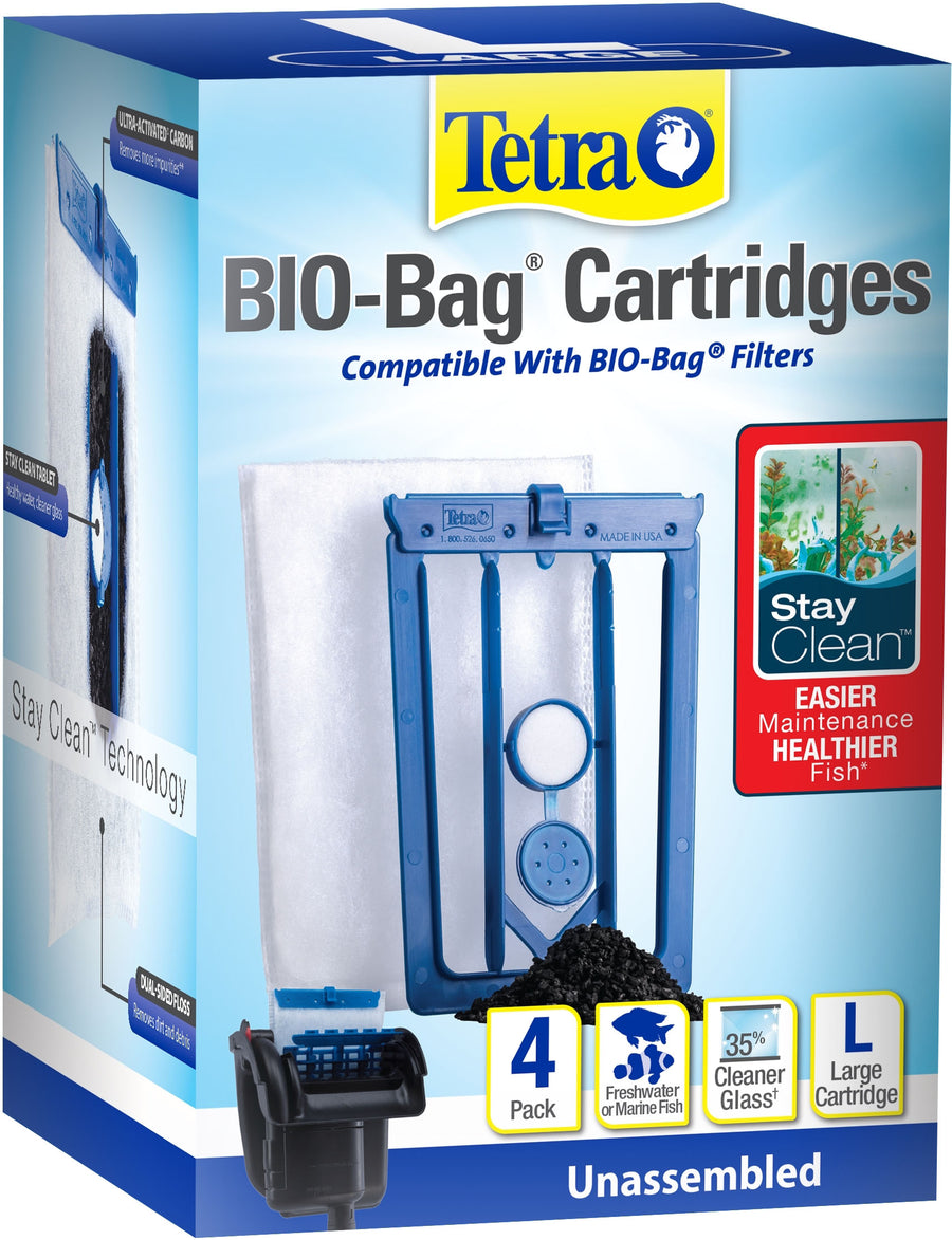 Tetra Stayclean Bio-Bag Cartridge, lg-4 pk - Filter Inserts