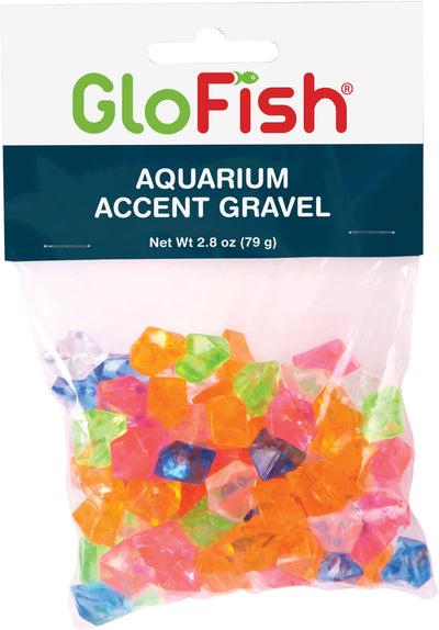 Glofish Aquarium Gravel Accent Gems, Multi, 2.8 oz - Freshwater
