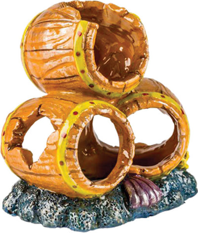 Glofish Aquarium Ornament Barrels, LG - Resin