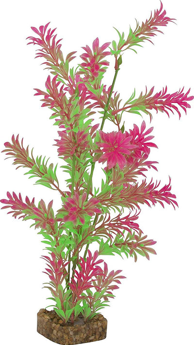 Glofish Multi-Color Aquarium Plant, Green/Pink, LG - Plastic Plants