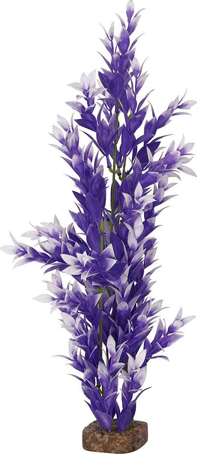 Glofish Multi-Color Aquarium Plant, Purple/White, LG - Plastic Plants