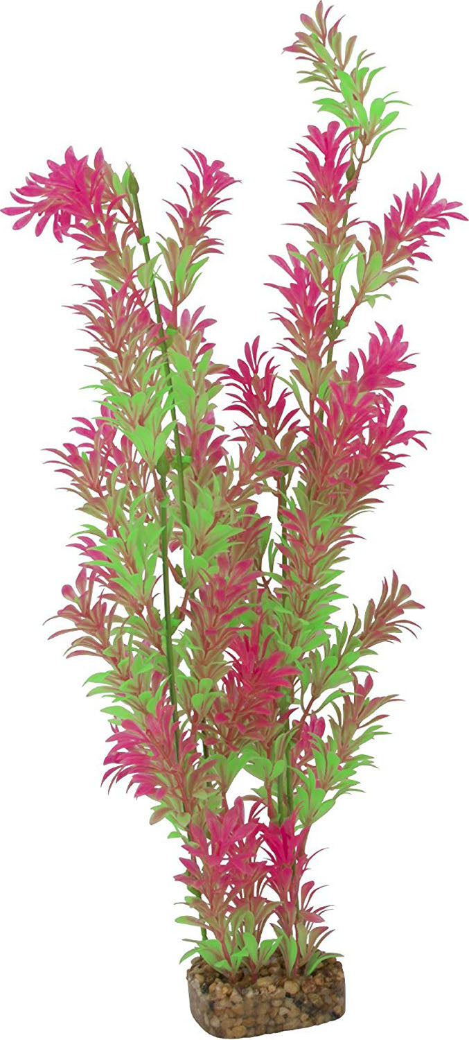 Glofish Multi-Color Aquarium Plant, Green/Pink, XL - Plastic Plants