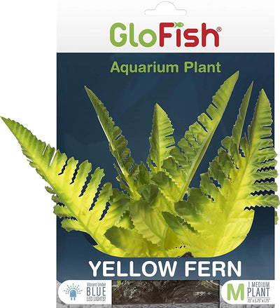 Glofish Aquarium Plant, Yellow Fern, MD - Plastic Plants