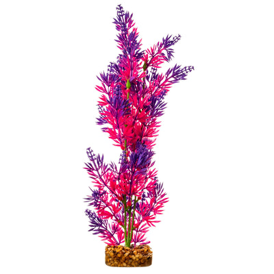 Glofish Multi-Color Aquarium Plant, Purple/Pink, LG - Plastic Plants