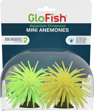 Glofish Anemone, Yellow/Green, Mini - 2pk - Resin