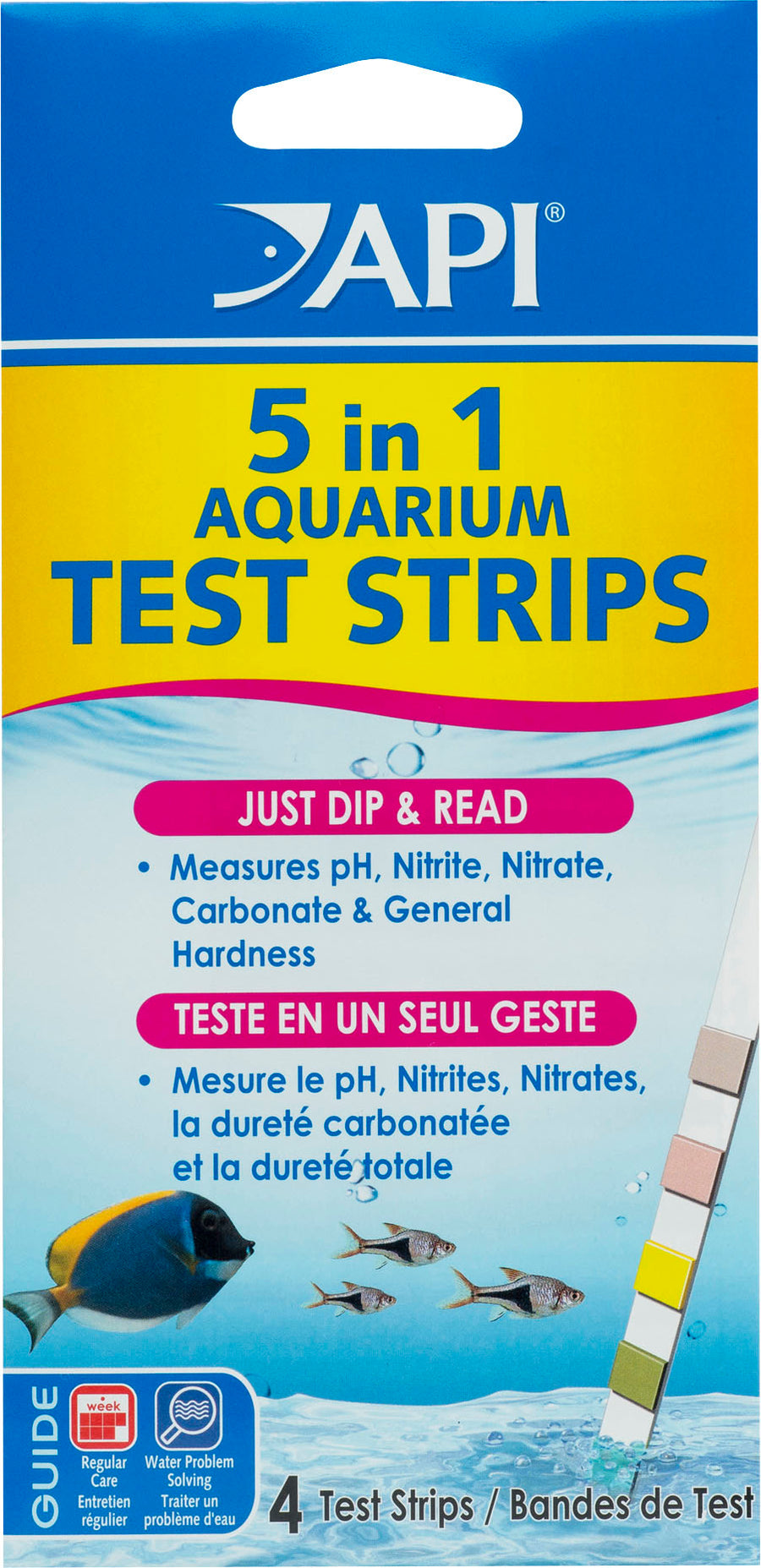 API 5 in 1 Aquarium Test Strips, 4 ct - Test Kits