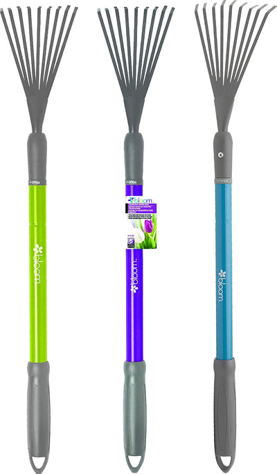 Bloom Adjustable Telescopic Shrub Rake, Assorted, 25-37 in