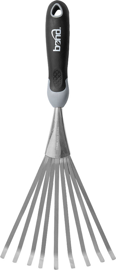 Bond Stainless Steel Hand Fan Rake, Black, 16x5 in
