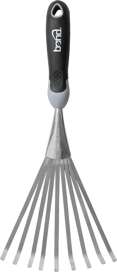 Bond Stainless Steel Hand Fan Rake, Black, 16x5 in