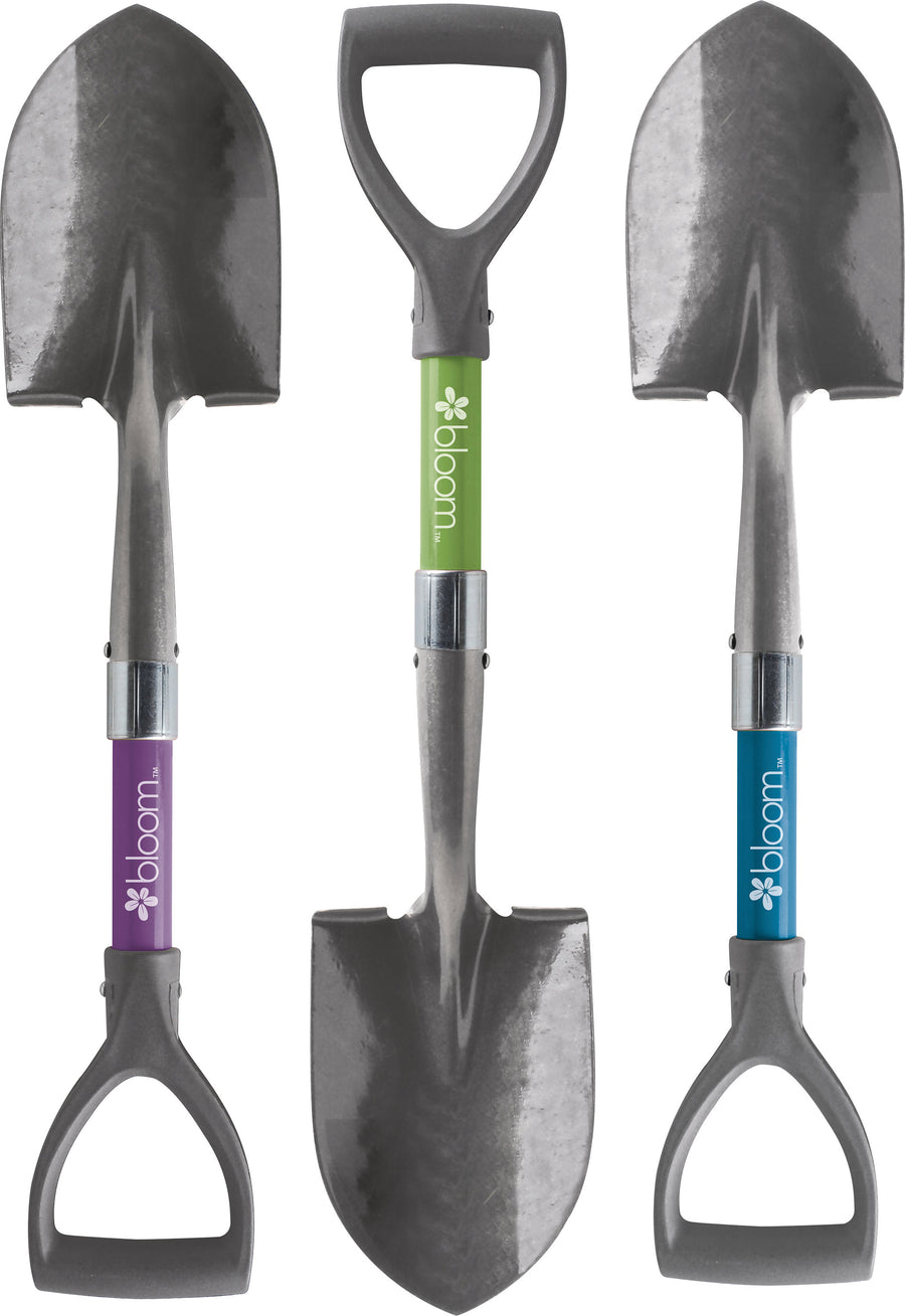 Bloom Mini Shovel W/Fiberglass D Handle, Assorted, 24 in - D Handle Round Point