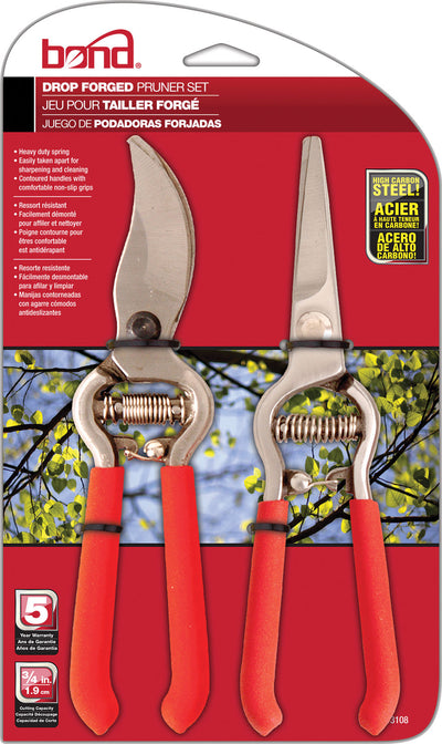Bond Drop Forged Pruner Set, Red, 8 in - Bypass Pruners