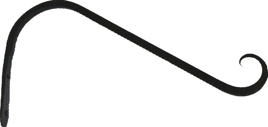 The Hookery Down Curved Hanger Upturn Hook, Black, 12 in - Mounting Accessories