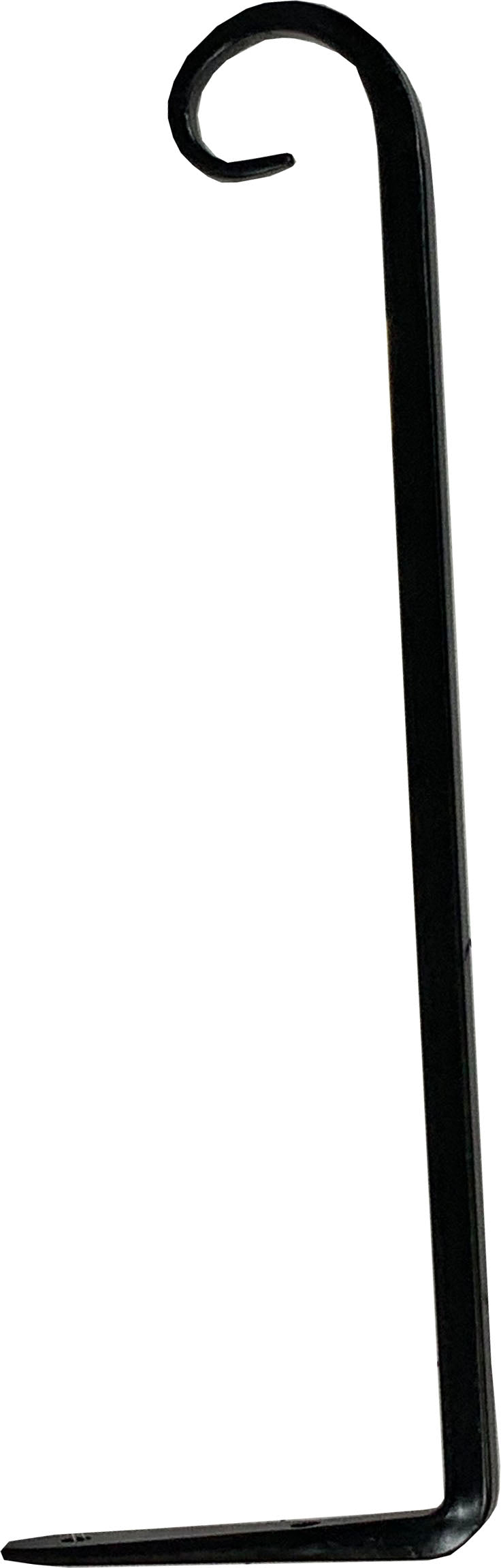 The Hookery Straight Hanger Downturn Hook, Black, 12 in - Mounting Accessories