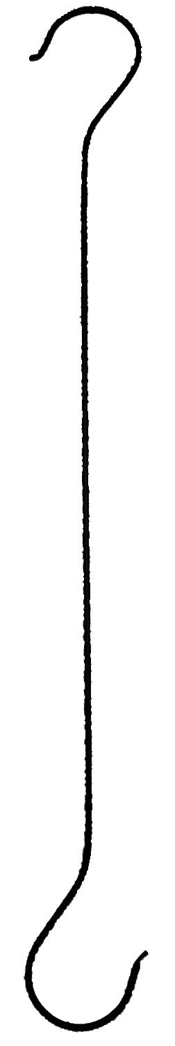 The Hookery Extension S Hook, Black, 30 in - Hooks-Tree