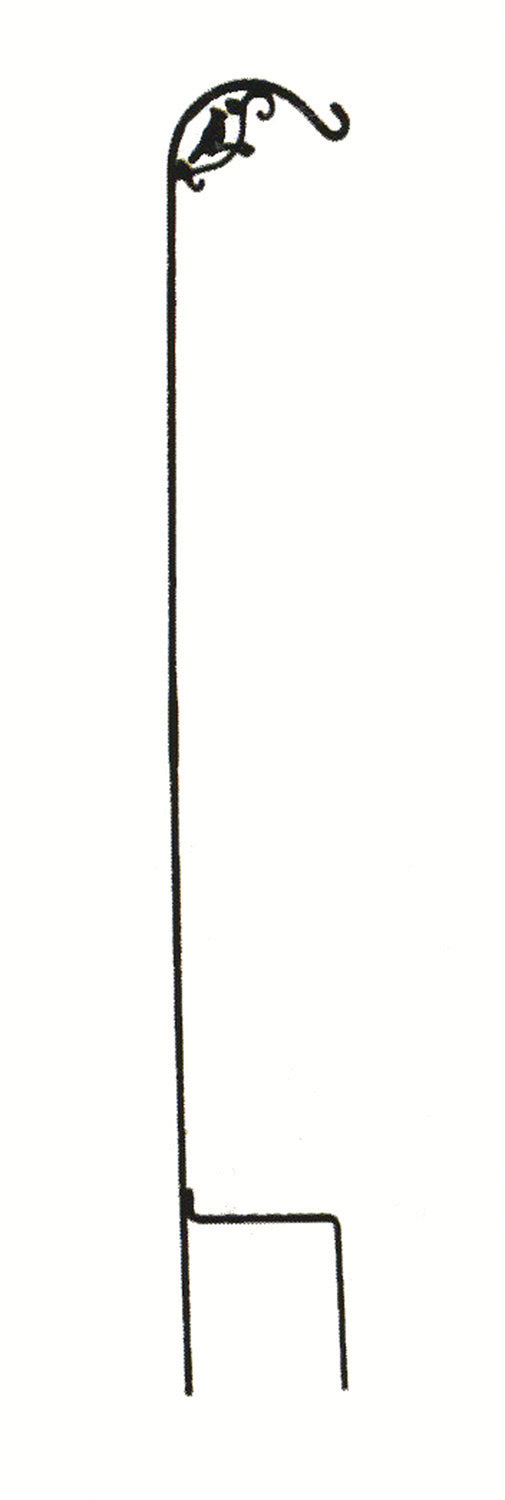 The Hookery Single Bird Shepherd Hook, Green, 90 in - Hooks-Shepherd