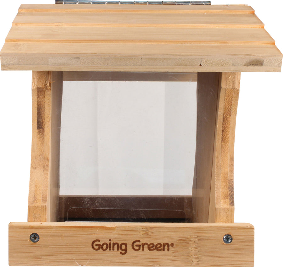 Audubon Premium Bamboo Ranch Feeder, Natural, 1.5 lb Cap - Hopper Feeders Wooden