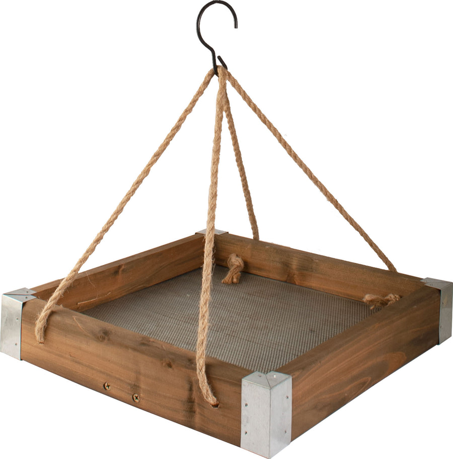 Audubon Rustic Farmhouse Platform Feeder, Natural, 2.5 lb Cap - Platform/Fly Thru Feeders