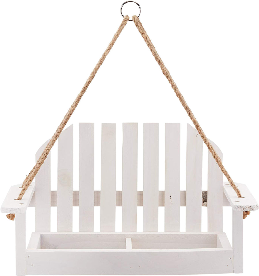 Audubon Rustic Farmhouse Platform Swing Feeder, White, 1 lb Cap - Platform/Fly Thru Feeders