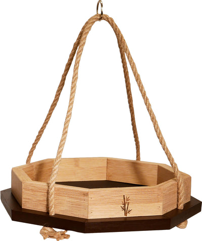 Audubon Ultimate Renewable Bamboo Octagon Platform Feeder, Tan/Brown, 1.5 lb Cap - Platform/Fly Thru Feeders
