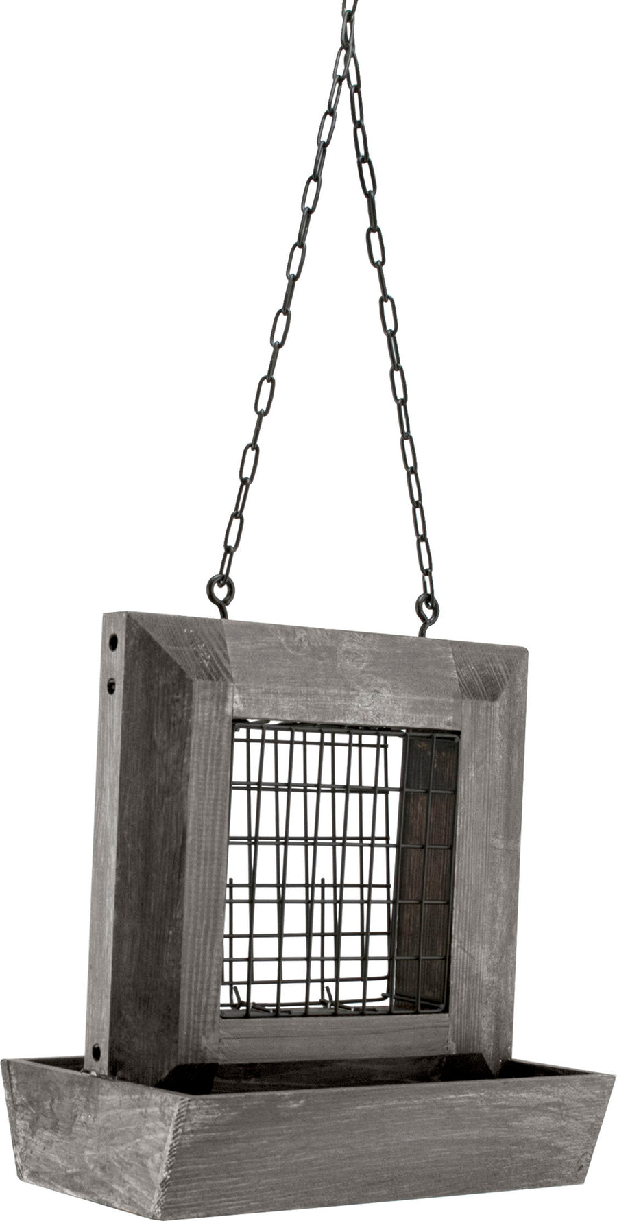 Audubon Modern Farmhouse Window Suet & Seed Feeder, Gray, 1 lb Cap - Suet and Seed Cake Feeders