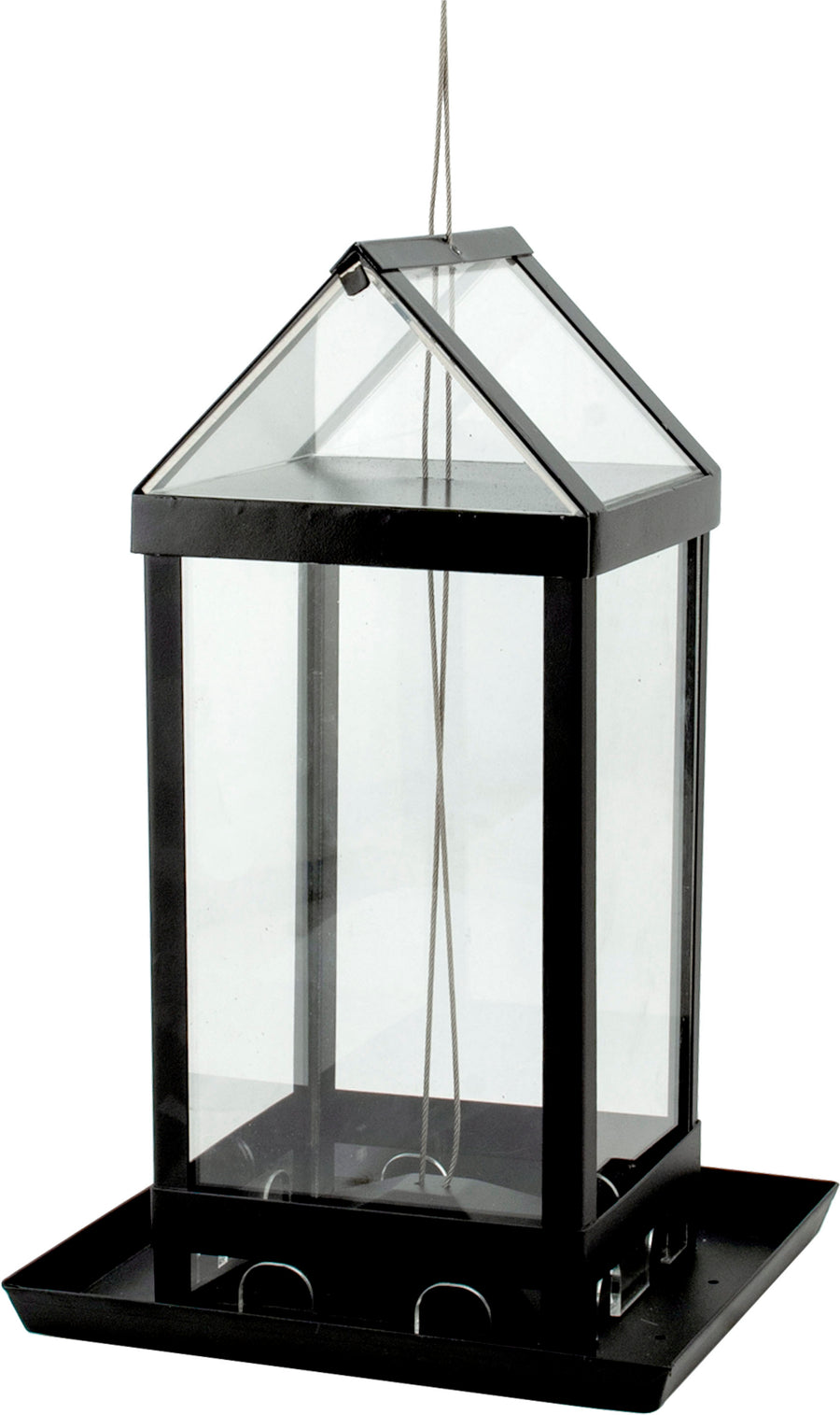 Audubon Modern Farmhouse Clear View House Feeder, Black, 3 lb Cap - Novelty/Designer