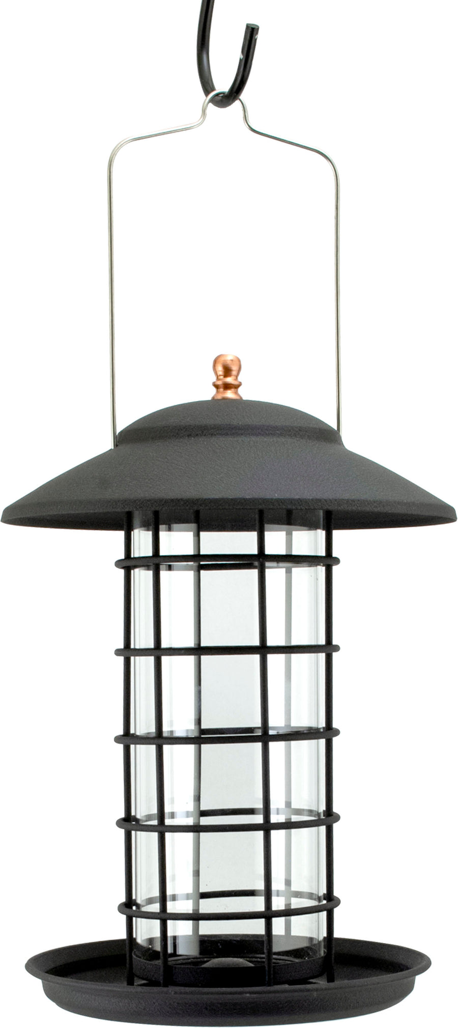 Audubon Modern Farmhouse Promotional Glass Tube Feeder, Black, 1.5 lb Cap - Tube Type Feeders Mixed Seed
