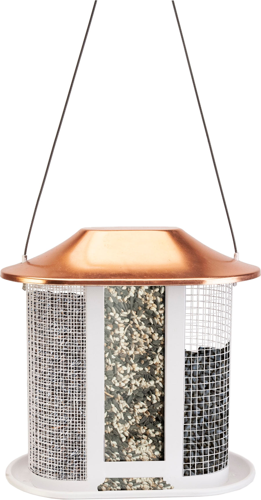 Modern Farmhouse Mesh Triple Seed Combo Feeder, Assorted, 4 lb Cap - Tube Type Feeders Mixed Seed