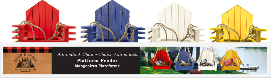 Audubon Adirondack Chair Platform Feeders, Assorted, 1.5 lb Cap - Platform/Fly Thru Feeders