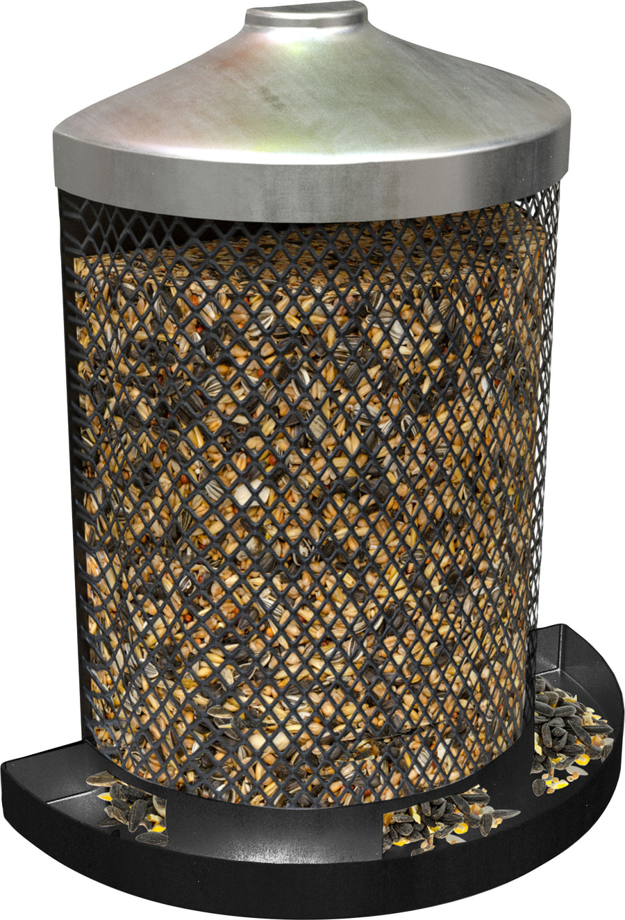 New Age Wall & Post Seed Feeder, Black, 3 lb Cap - Magnum/Mesh Feeders