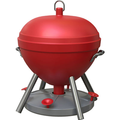 Wild Bird Lovers Kettle Grill Hummingbird Feeder, Red - Hummingbird Feeders-Plastic