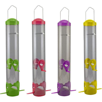 Wild Bird Lover's Plastic Dual Port Tube Fdr Pdq, Assorted, 1.25 lb Cap - Tube Type Feeders Mixed Seed