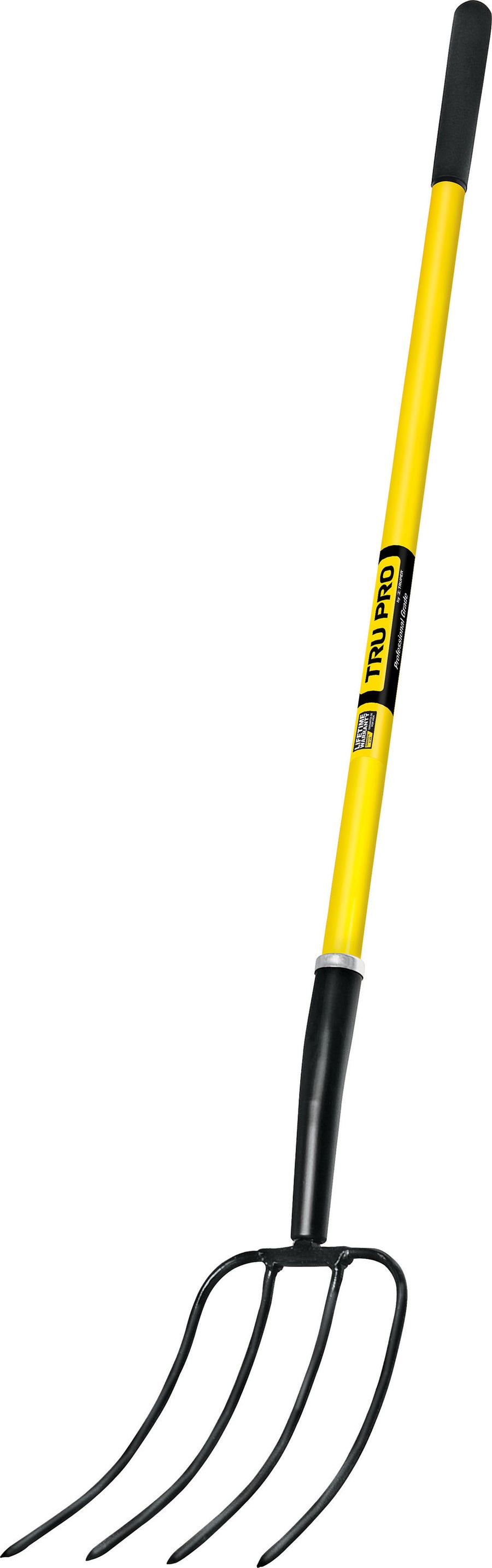 Tru Pro 4 Tine Forged Manure Fork W/Long Handle, Red, 54 in