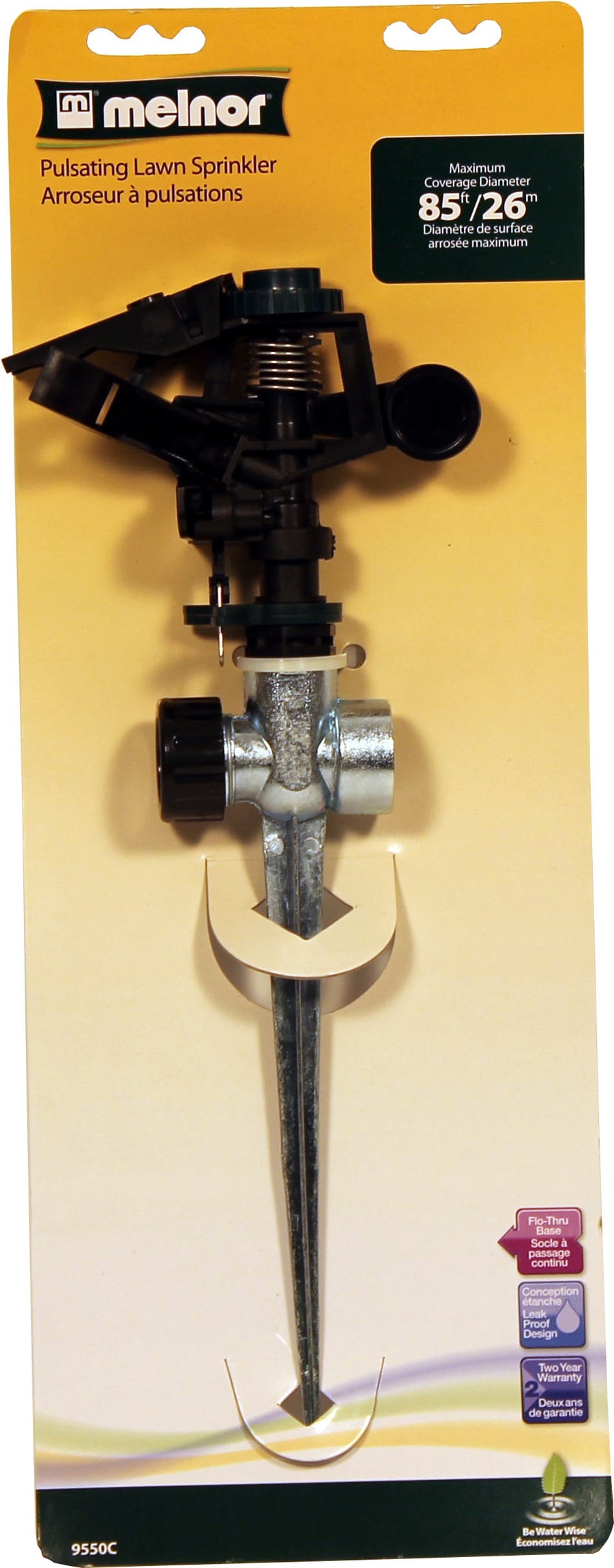 Melnor Metal Pulsating Lawn Sprinkler, 85 ft Diam - Sprinklers and Accessories