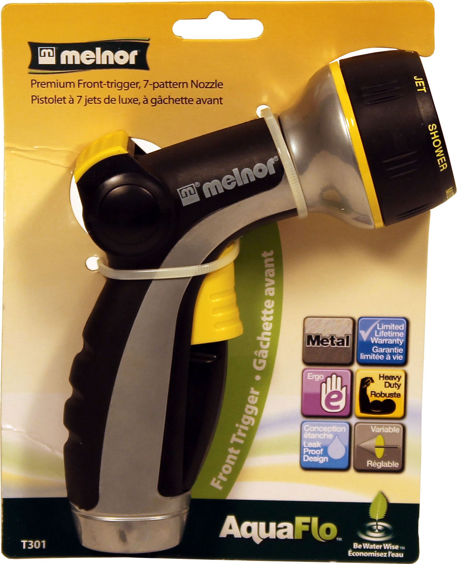 Melnor Aquaflo Titanium Metal Front-Trigger 7-Pattern, 6.7 in - Nozzles