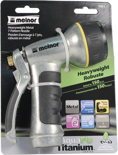 Melnor Aquaflo Titanium Heavyweight 7-Pattern Nozzle, 4.5 in - Nozzles