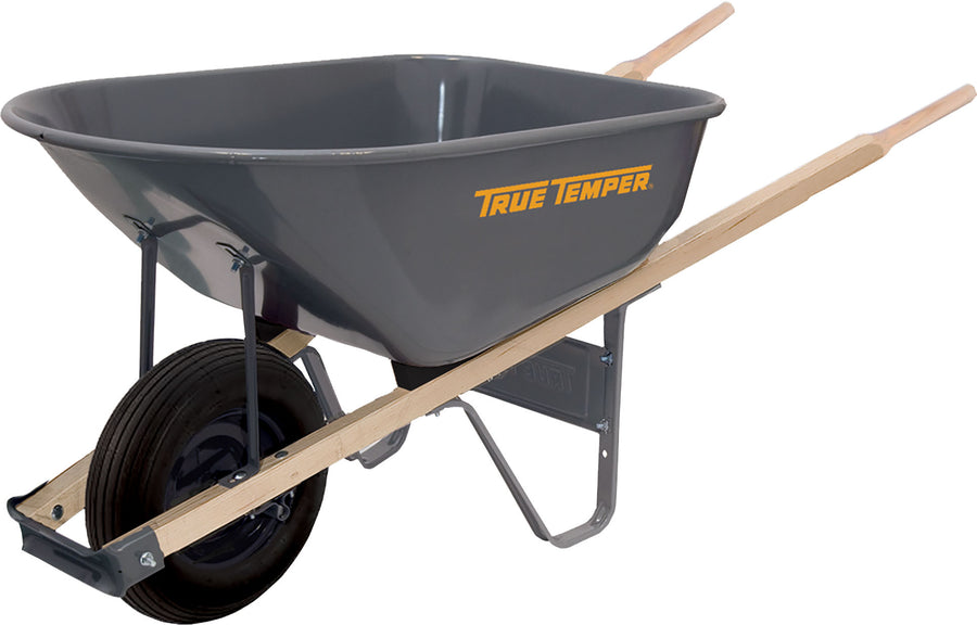 True Temper Steel Wheelbarrow, Wood, 6 Cf - Wheel Barrows